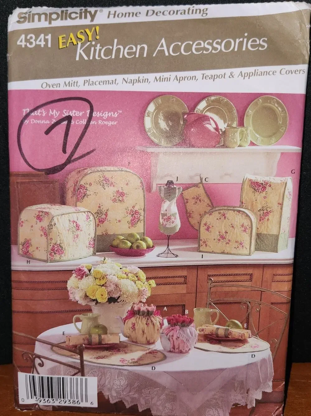 Simplicity Home Decorating Sewing Pattern 4341 Kitchen Accessories (New, 2005)
